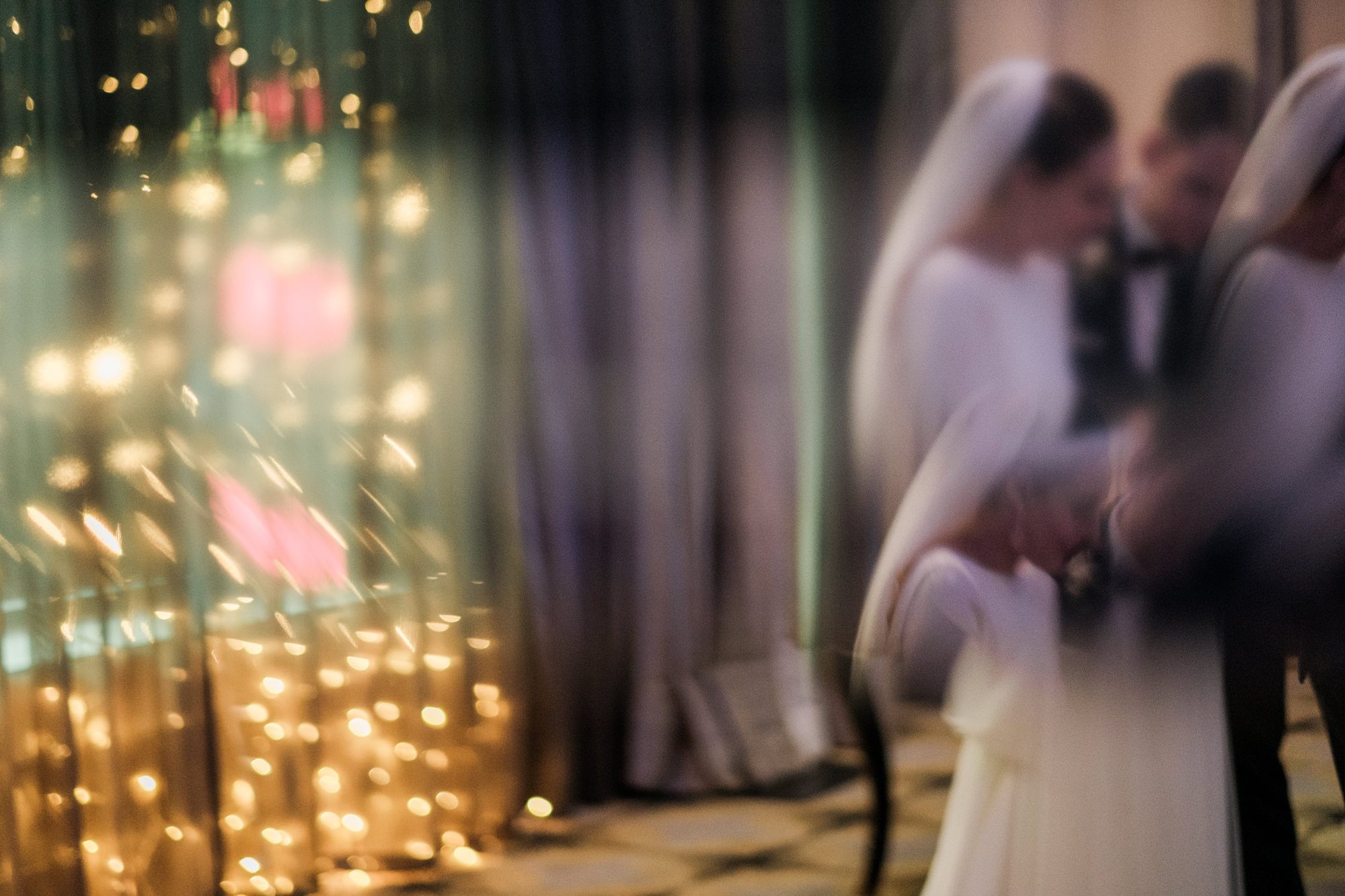 abstract shot of bride and groom