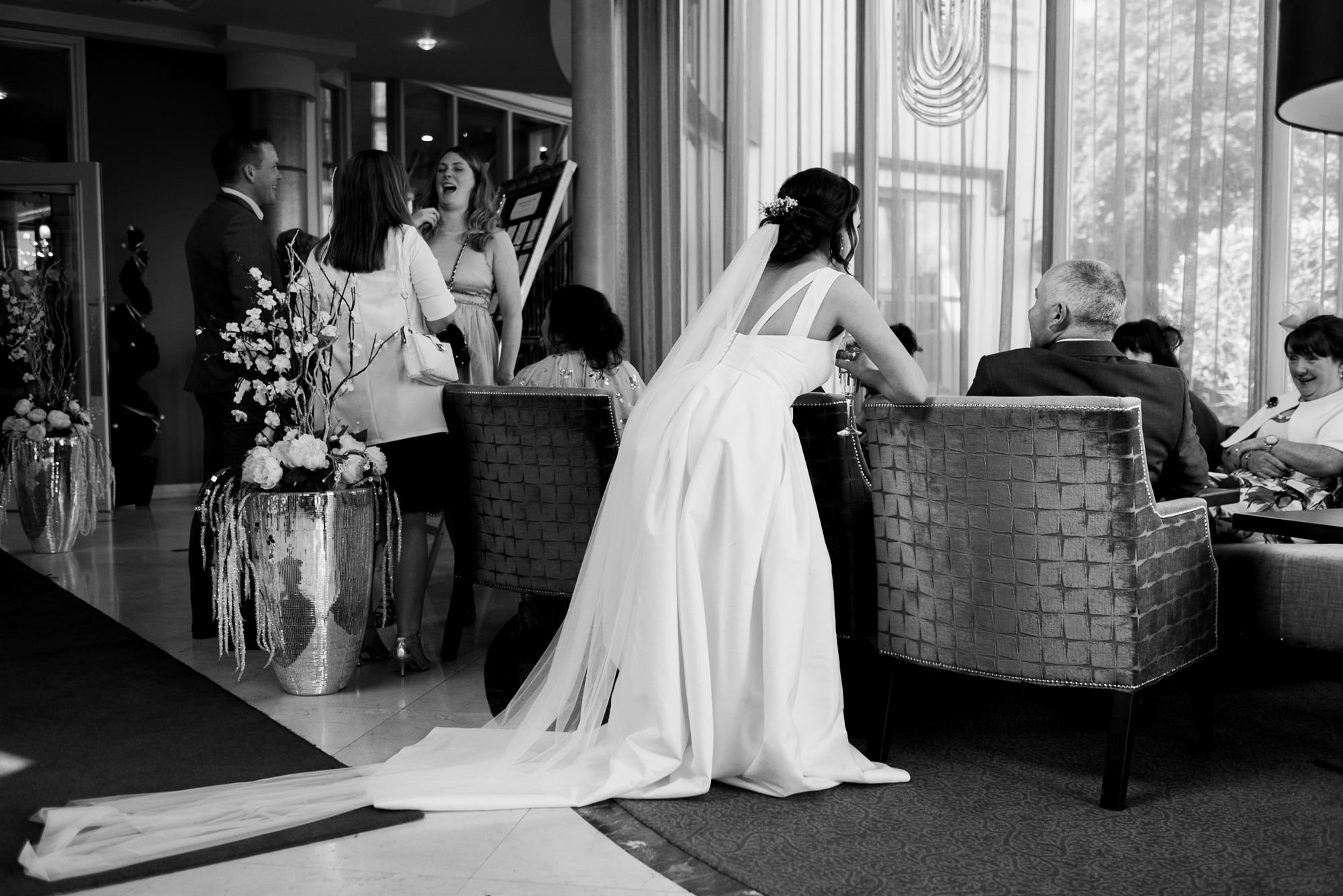 bride at reception venue