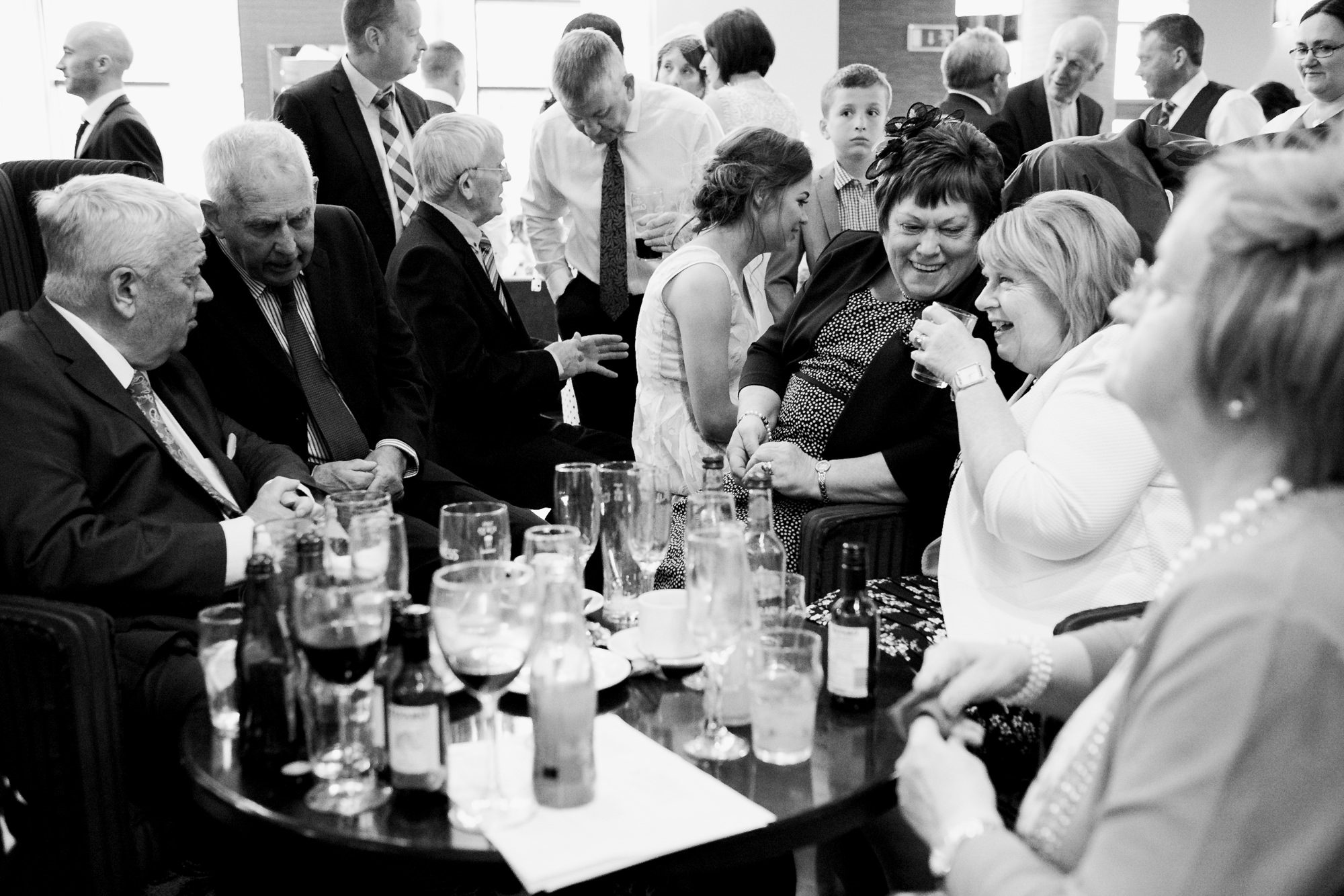 guests chatting and drinking