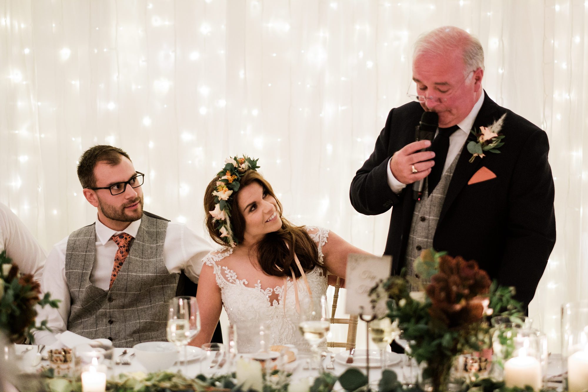 bride moved by dad's tears during speech